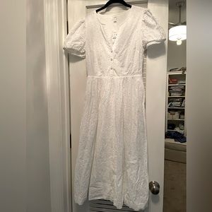 BNWT J. Crew White Eyelet Dress - Size 6